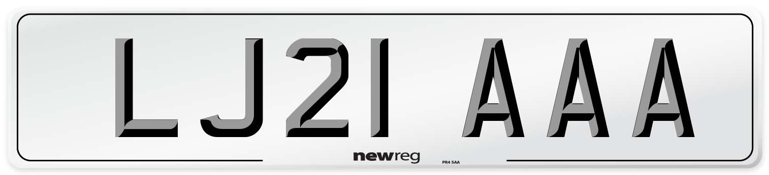 LJ21 AAA Number Plate from New Reg